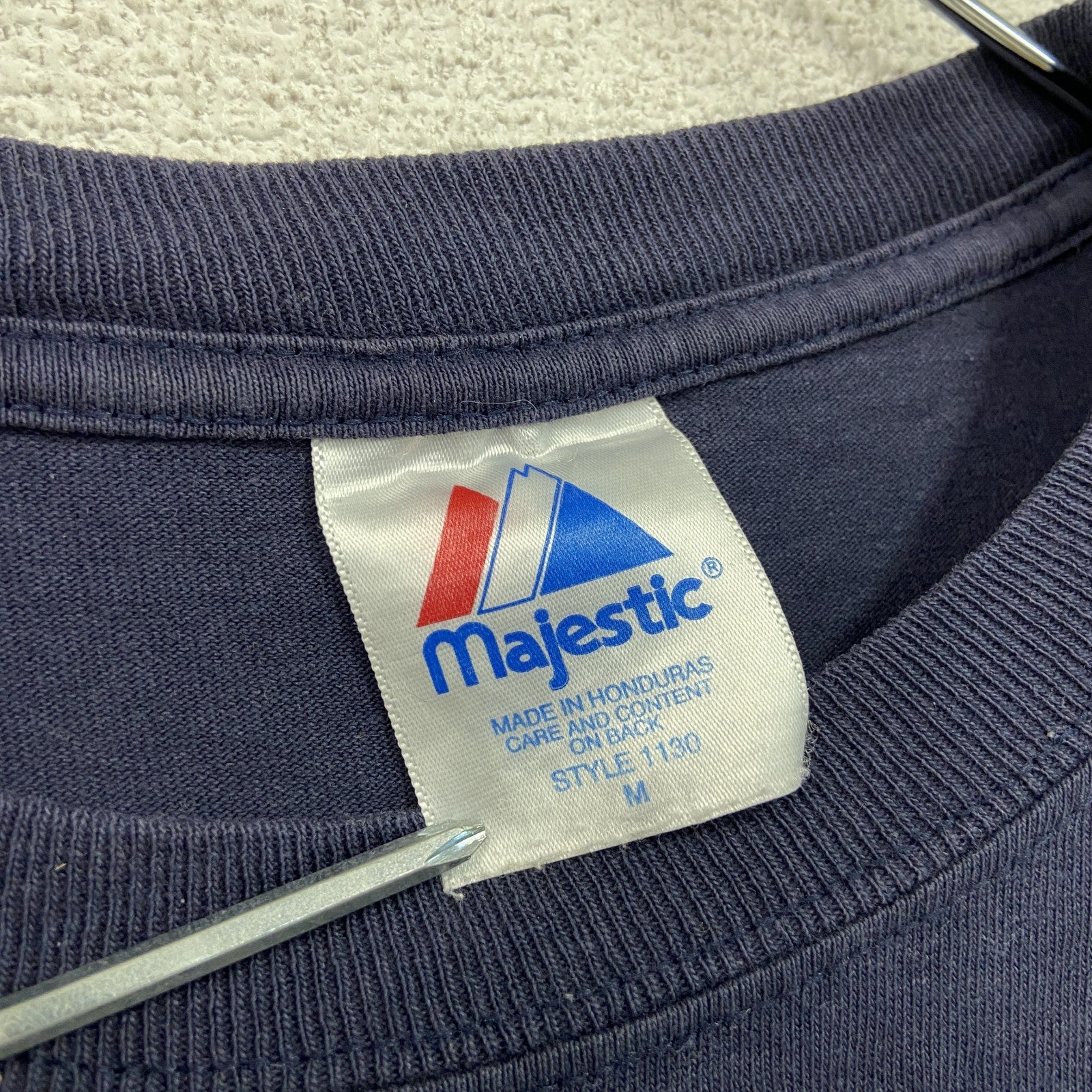 Majestic　マジェスティック　半袖プリントTシャツ　紺　ネイビー　Mサイズ
