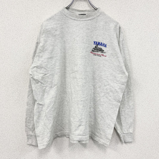 90s～　HARDWEAR　YAMAHA　ヤマハ　長袖Tシャツ/ロンT　企業ロゴ　ヴィンテージ　灰色　グレー　XLサイズ