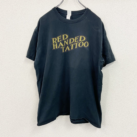 GILDAN　ギルダン　半袖プリントTシャツ　TATTOO　タトゥーショップ　デカロゴ　黒　ブラック　Lサイズ