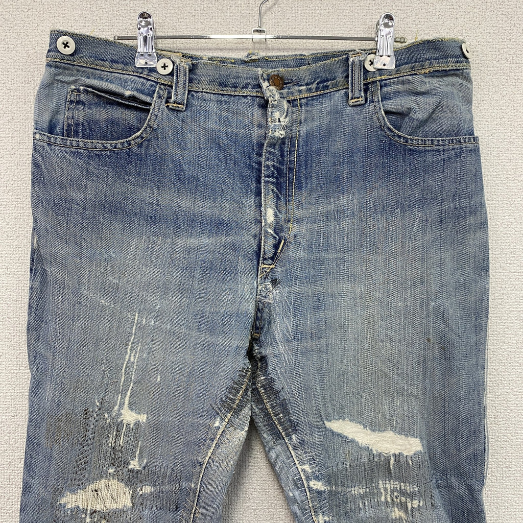 ELJOHN　エルジョン　ダメージデニムパンツ/ジーンズ　縦落ち　フェード　ジップフライ　インディゴ