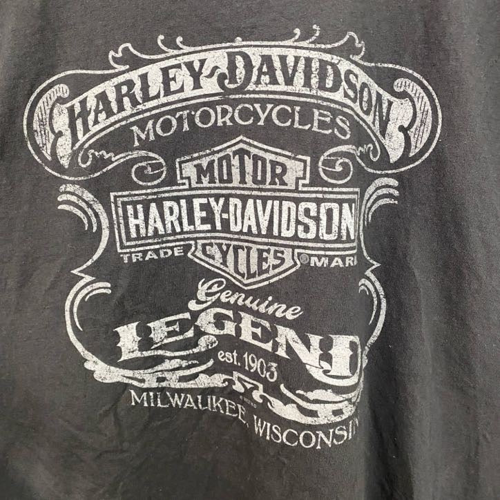 HARLEY DAVIDSON　ハーレーダビッドソン　プリントタンクトップ/ノースリーブ　黒　ブラック