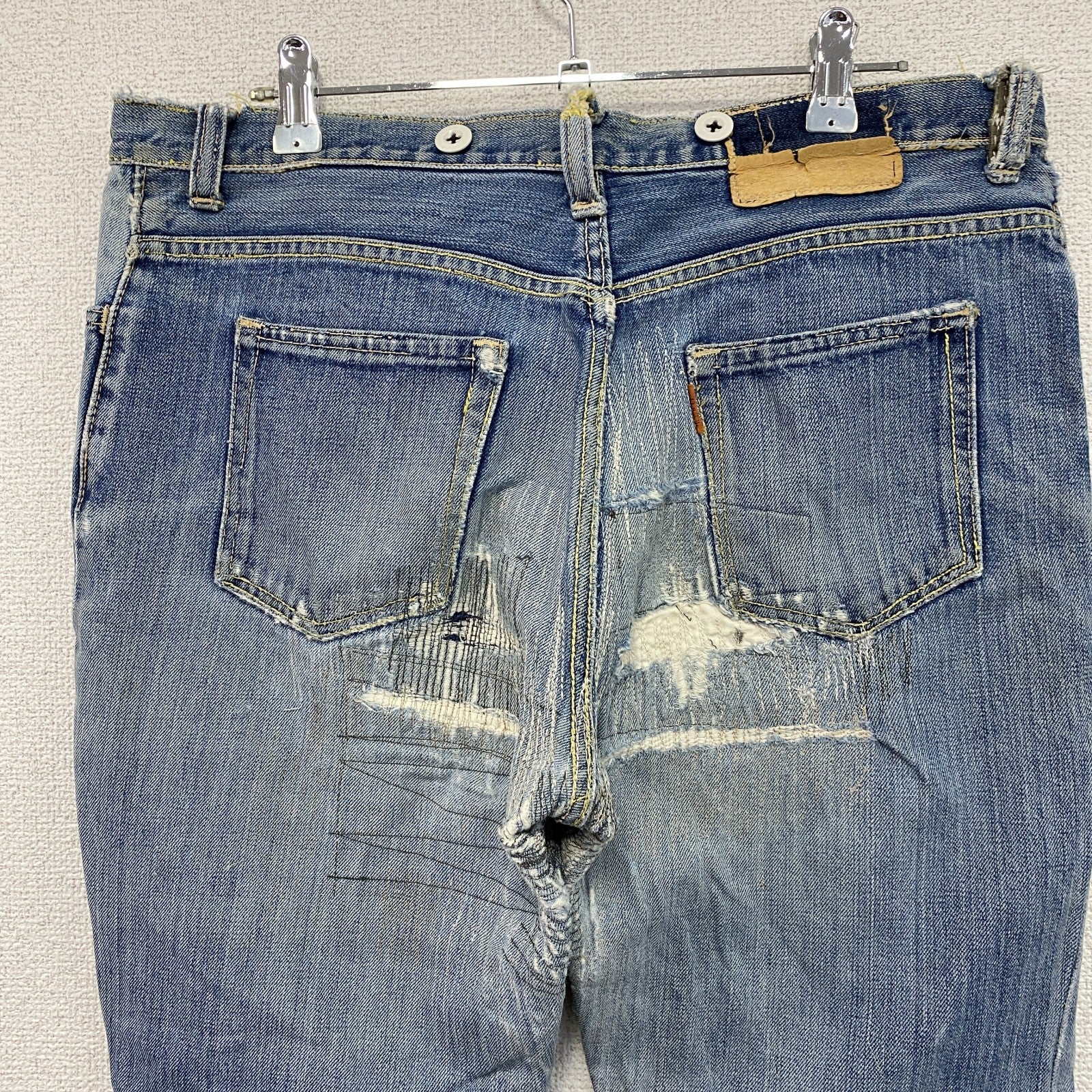 ELJOHN　エルジョン　ダメージデニムパンツ/ジーンズ　縦落ち　フェード　ジップフライ　インディゴ