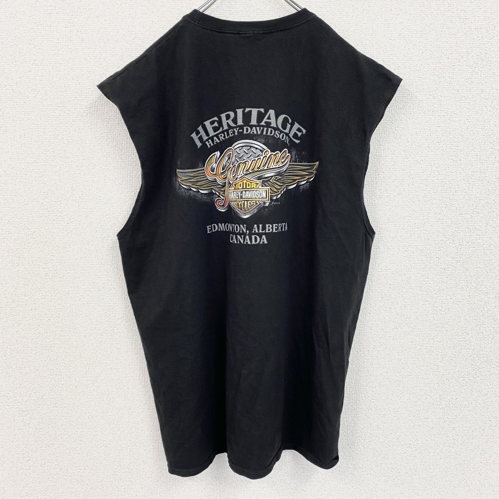 HARLEY DAVIDSON　ハーレーダビッドソン　プリントタンクトップ/ノースリーブ　黒　ブラック