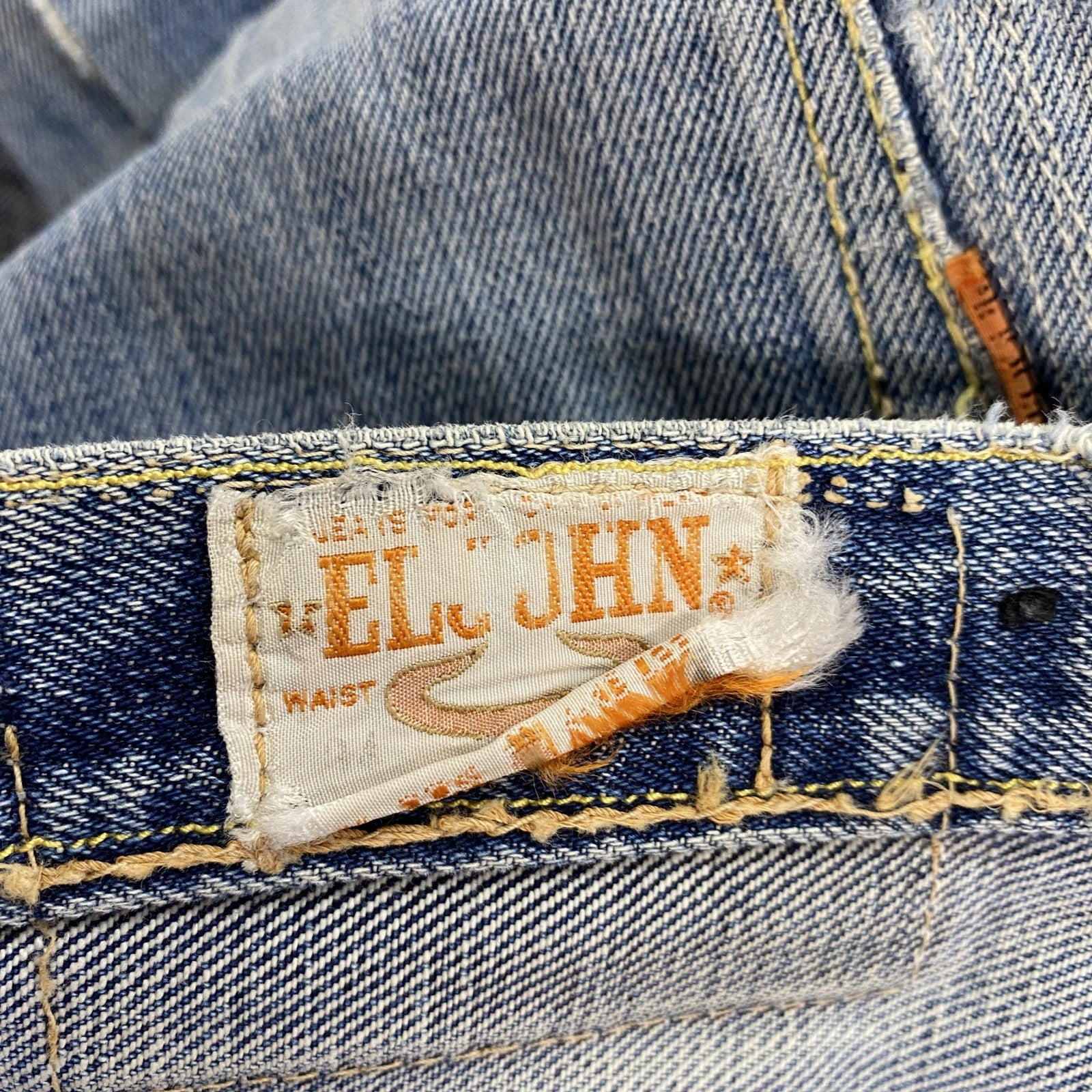 ELJOHN　エルジョン　ダメージデニムパンツ/ジーンズ　縦落ち　フェード　ジップフライ　インディゴ