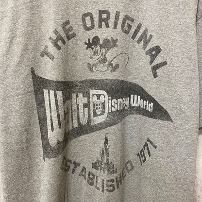 古着 used　Disney　ディズニー　Mickey Mouse　ミッキー　半袖プリントTシャツ　グレー　レトロ　オーバーサイズ