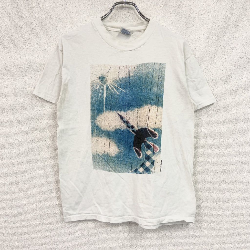 Hanes　ヘインズ　野村浩　半袖プリントTシャツ　白　ホワイト　Mサイズ