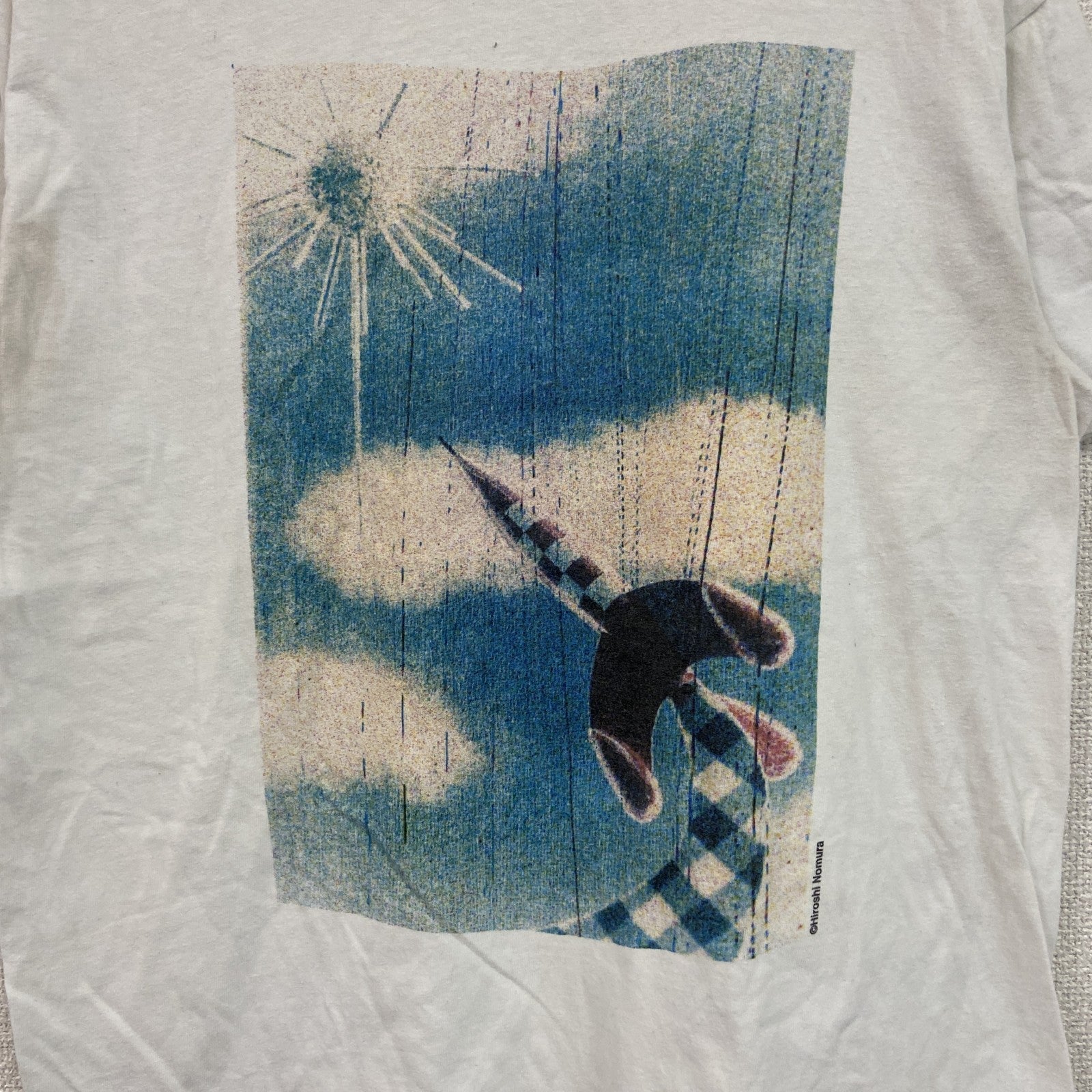 Hanes　ヘインズ　野村浩　半袖プリントTシャツ　白　ホワイト　Mサイズ