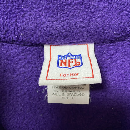 古着 used　NFL RAVENS　レイブンズ　長袖ハーフジップフリースジャケット　ワンポイント刺繡　アメフト　紫　Lサイズ