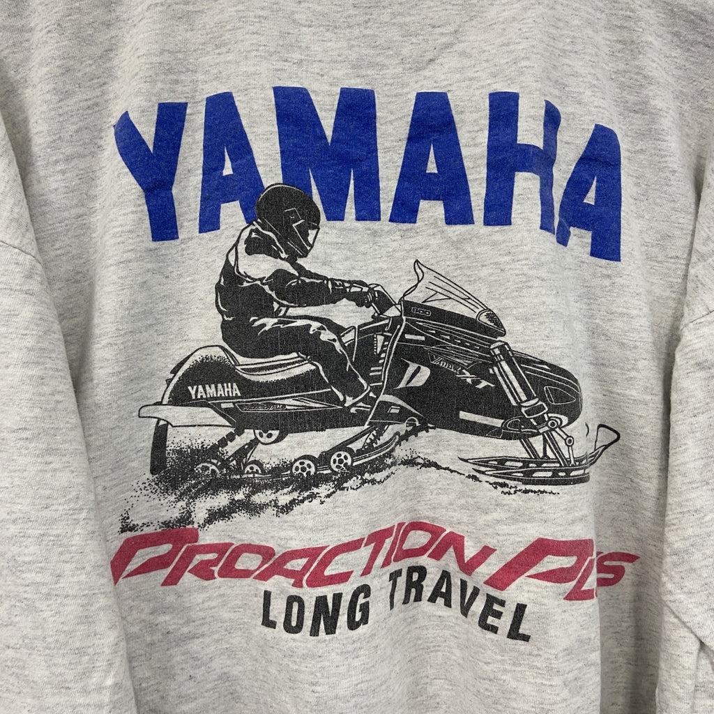 90s～　HARDWEAR　YAMAHA　ヤマハ　長袖Tシャツ/ロンT　企業ロゴ　ヴィンテージ　灰色　グレー　XLサイズ