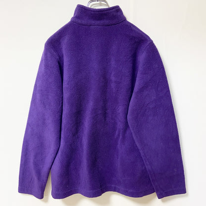 古着 used　NFL RAVENS　レイブンズ　長袖ハーフジップフリースジャケット　ワンポイント刺繡　アメフト　紫　Lサイズ