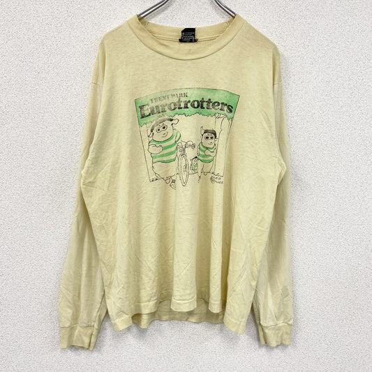 80s　SCREEN STARS BEST　長袖Tシャツ/ロンT　シングルステッチ　ヴィンテージ　黄色　イエロー　XLサイズ