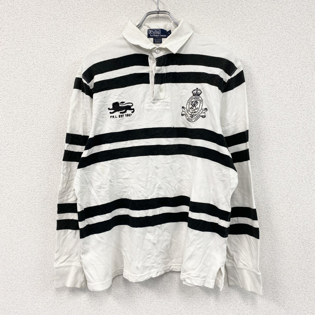 Polo by Ralph Lauren　ポロバイラルフローレン　ラガーシャツ　白　ホワイト　黒　ブラック　Lサイズ