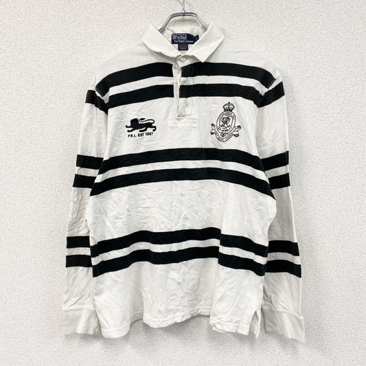 Polo by Ralph Lauren　ポロバイラルフローレン　ラガーシャツ　白　ホワイト　黒　ブラック　Lサイズ