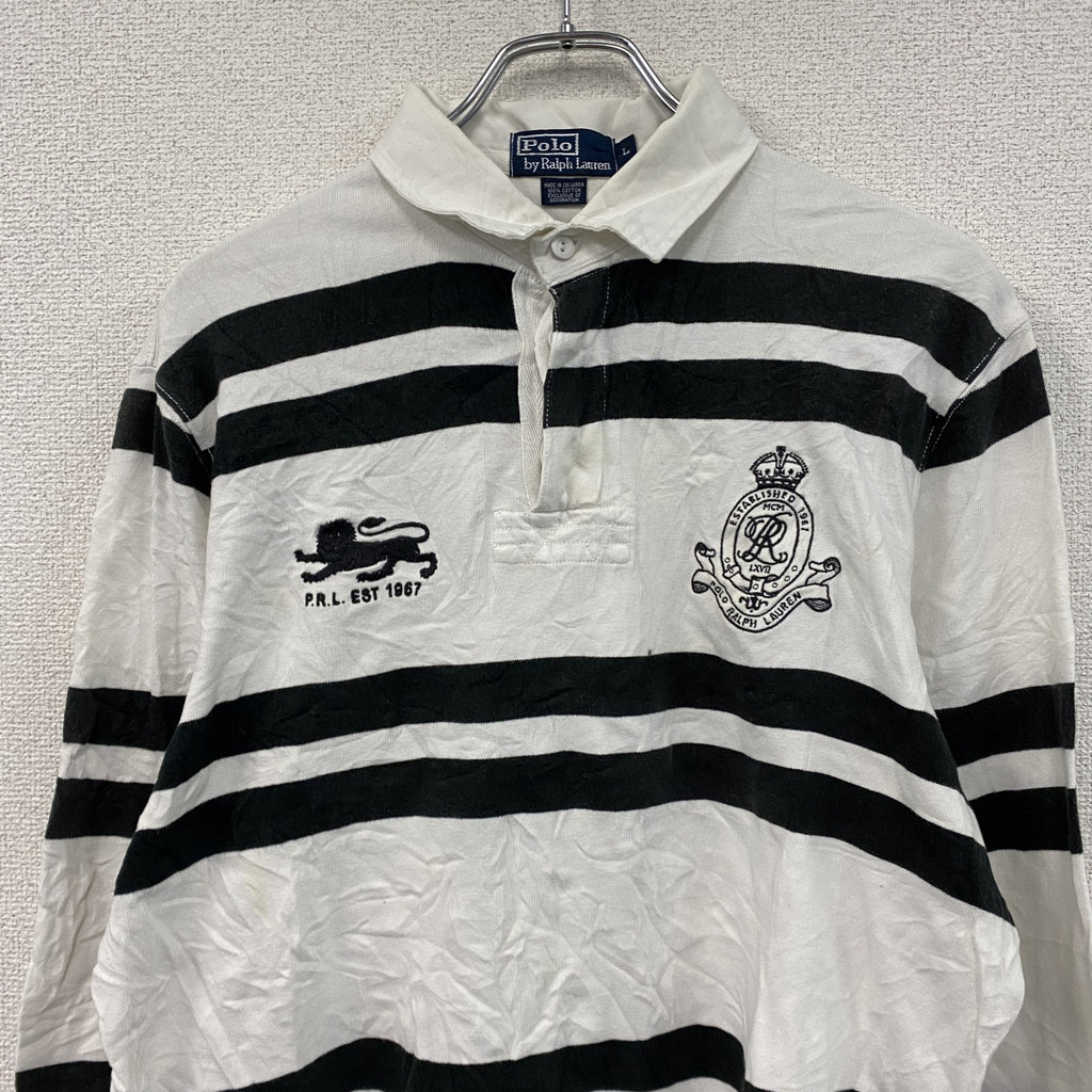 Polo by Ralph Lauren　ポロバイラルフローレン　ラガーシャツ　白　ホワイト　黒　ブラック　Lサイズ