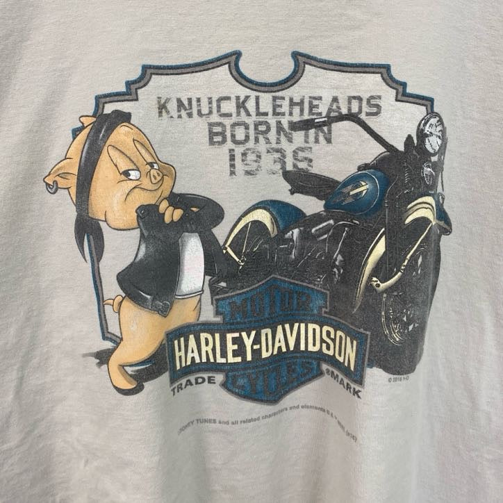 HARLEY DAVIDSON　ハーレーダビッドソン　半袖プリントTシャツ　灰色　ライトグレー　XLサイズ