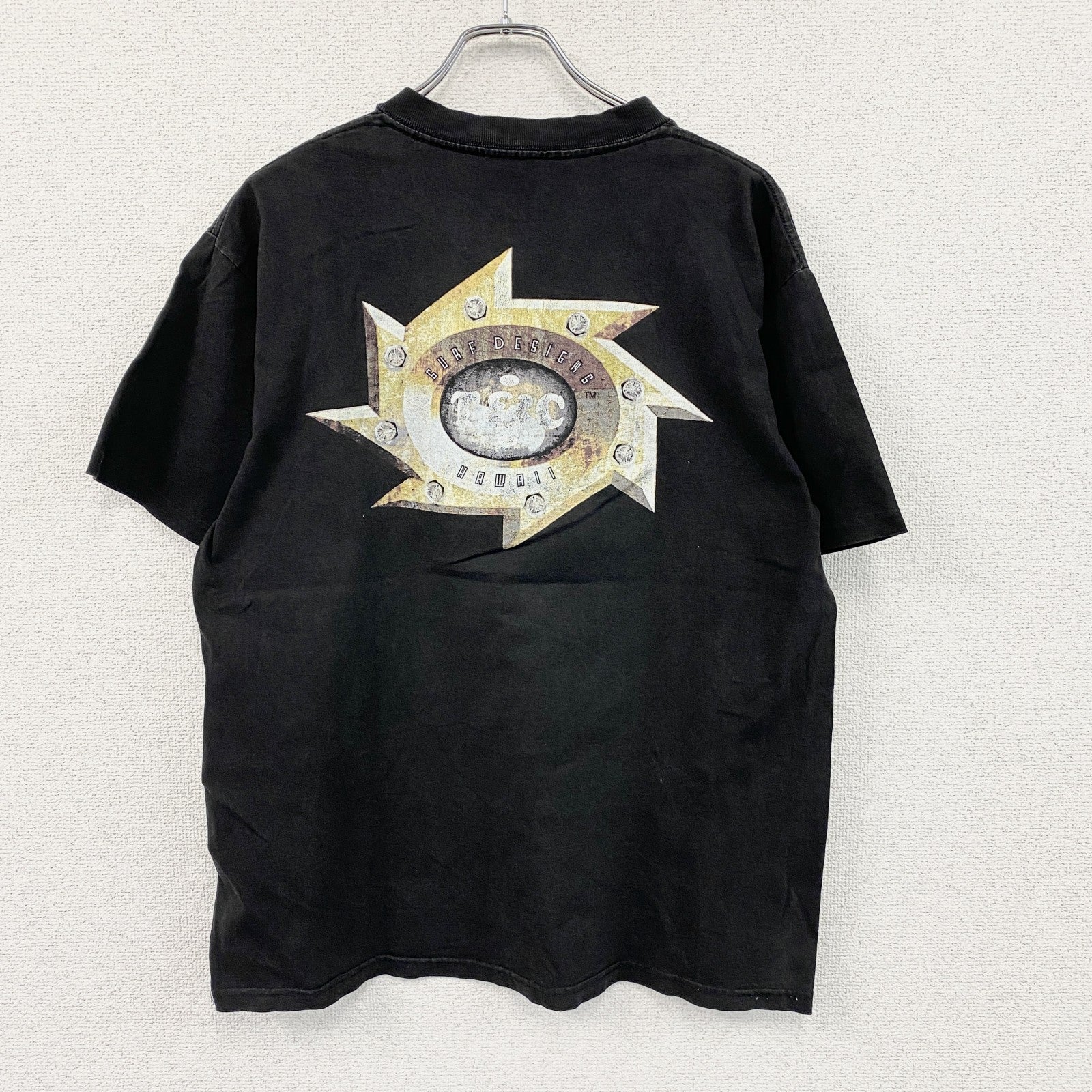 90s～　T＆C Surf Designs　タウン＆カントリー　半袖プリントTシャツ　黒　ブラック　Lサイズ