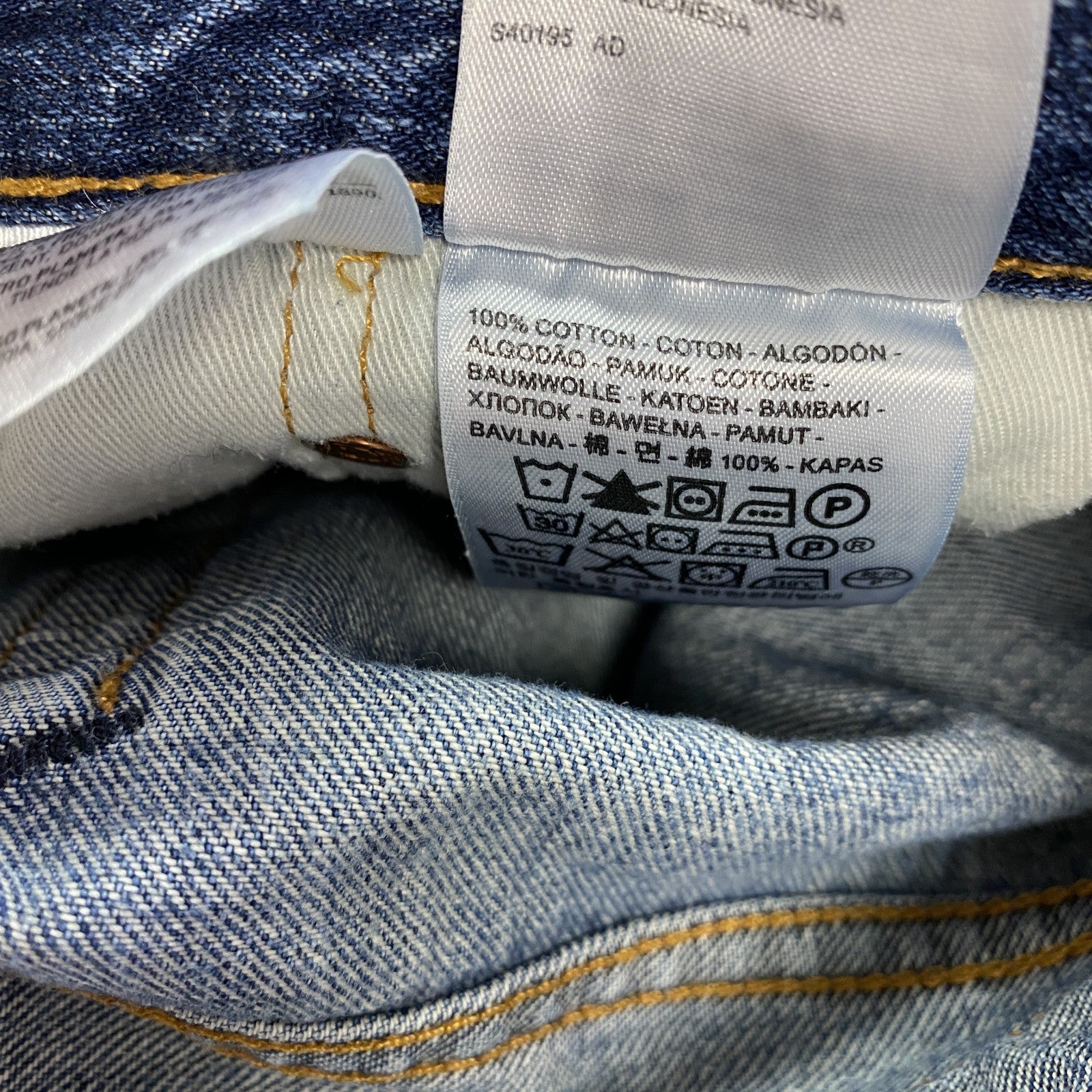 Levi’s　リーバイス　502　デニムパンツ/ジーンズ　縦落ち　鬼ヒゲ　フェード　ジップフライ　インディゴ　W30サイズ