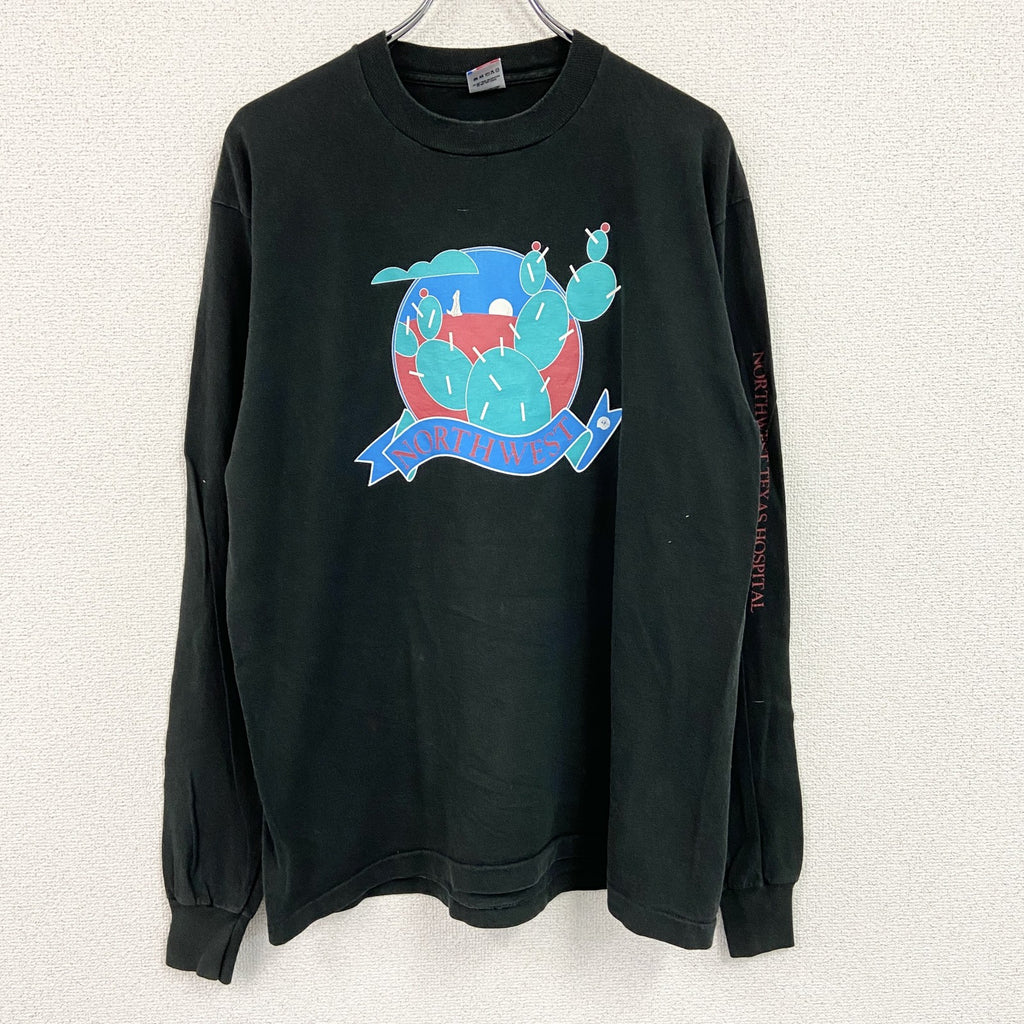 FRUIT OF THE LOOM　フルーツオブザルーム　長袖Tシャツ/ロンT　黒　ブラック　XLサイズ