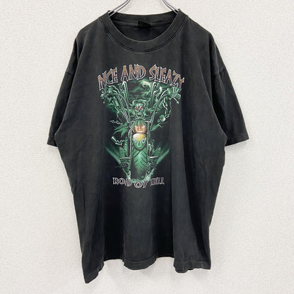 90s～　ROCK EAGLE　ロックイーグル　半袖Tシャツ　シングルステッチ　ヴィンテージ　黒　ブラック　2XLサイズ