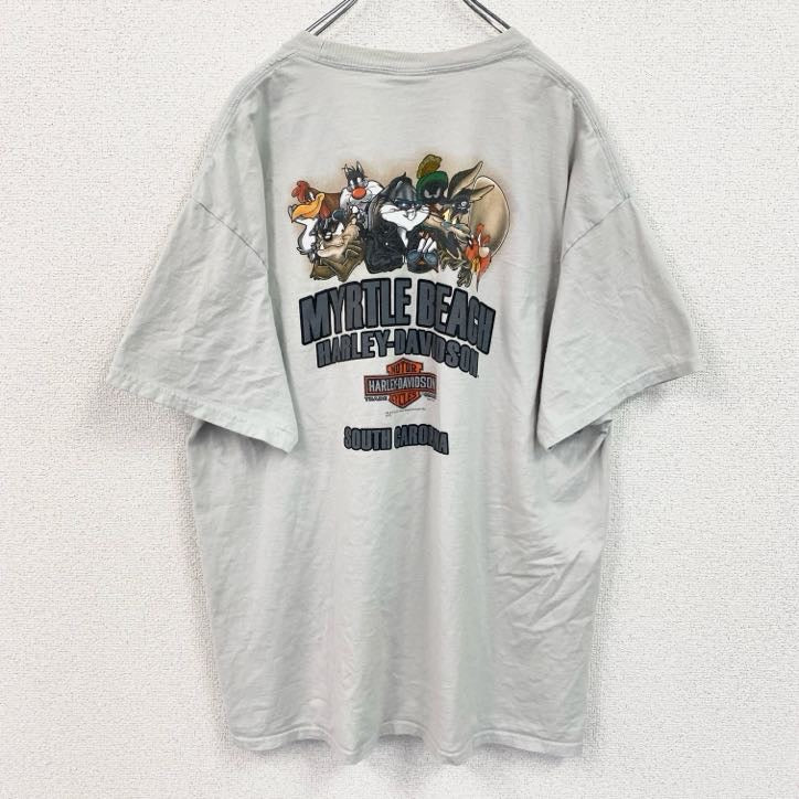 HARLEY DAVIDSON　ハーレーダビッドソン　半袖プリントTシャツ　灰色　ライトグレー　XLサイズ