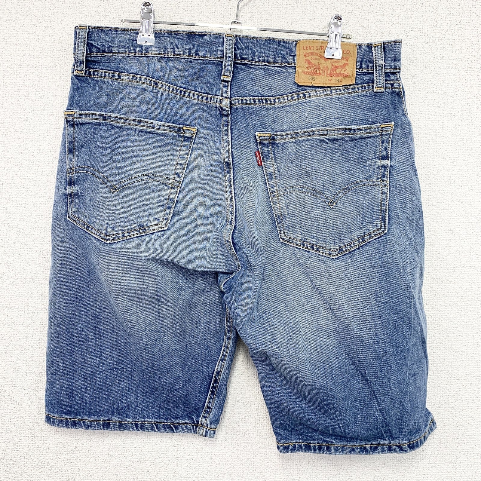 Levi’s　リーバイス　505　デニムハーフパンツ/ジーンズ　縦落ち　フェード　ジップフライ　インディゴ　W34サイズ