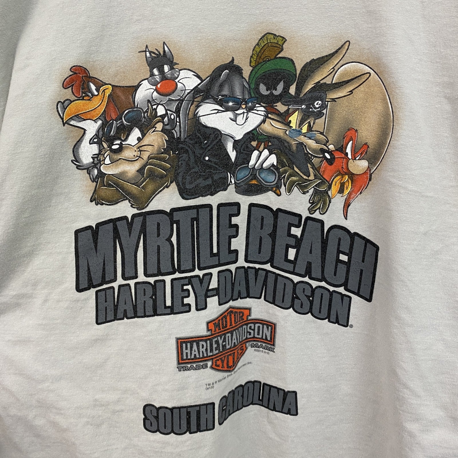 HARLEY DAVIDSON　ハーレーダビッドソン　半袖プリントTシャツ　灰色　ライトグレー　XLサイズ