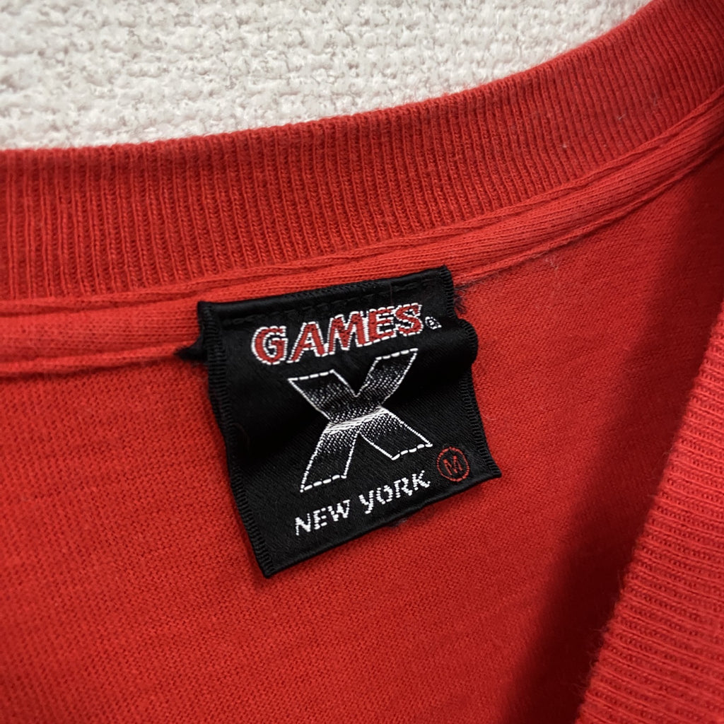 X-GAMES　エックスゲームズ　半袖プリントTシャツ　デカロゴ　赤　レッド　Mサイズ