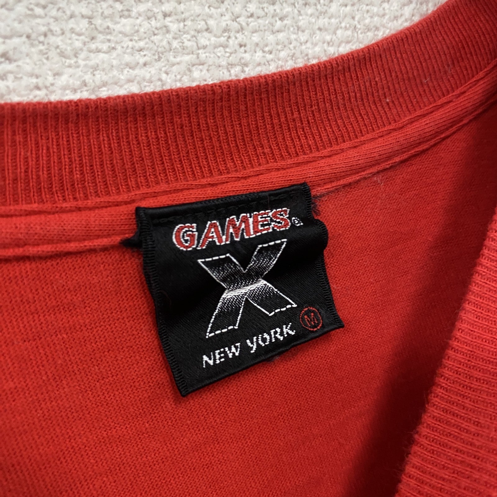 X-GAMES　エックスゲームズ　半袖プリントTシャツ　デカロゴ　赤　レッド　Mサイズ