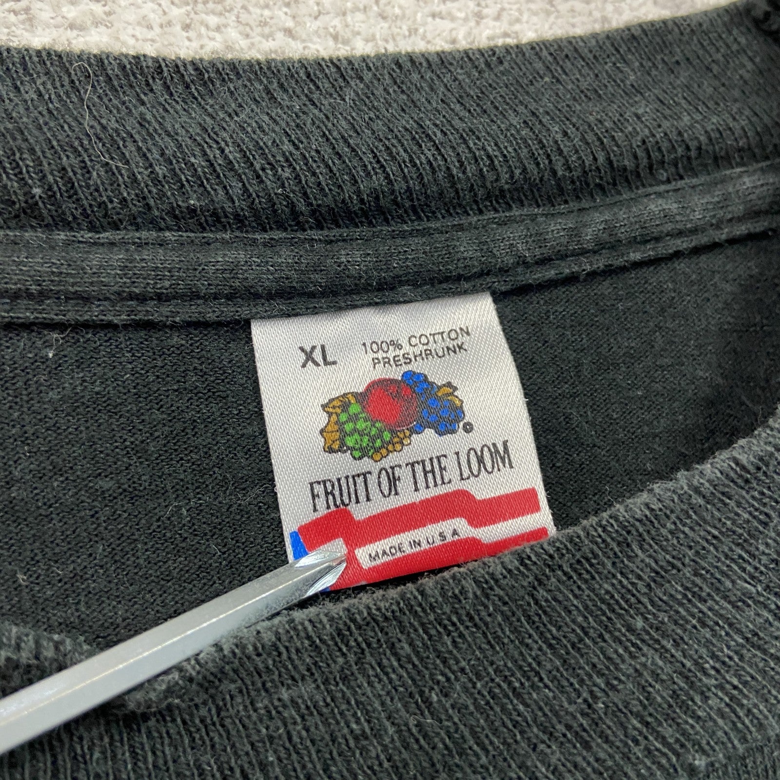 FRUIT OF THE LOOM　フルーツオブザルーム　長袖Tシャツ/ロンT　黒　ブラック　XLサイズ