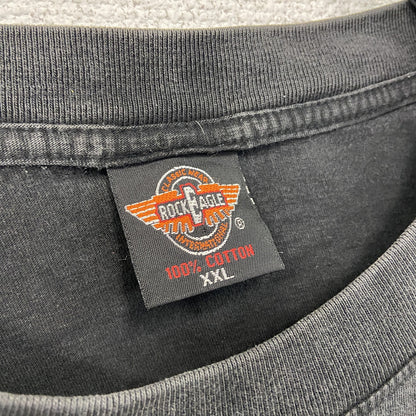 90s～　ROCK EAGLE　ロックイーグル　半袖Tシャツ　シングルステッチ　ヴィンテージ　黒　ブラック　2XLサイズ