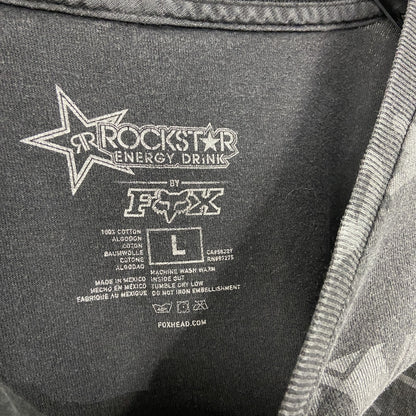 ROCK STAR　ロックスター　FOX RACING　フォックスレーシング　半袖プリントTシャツ　黒　ブラック　Lサイズ
