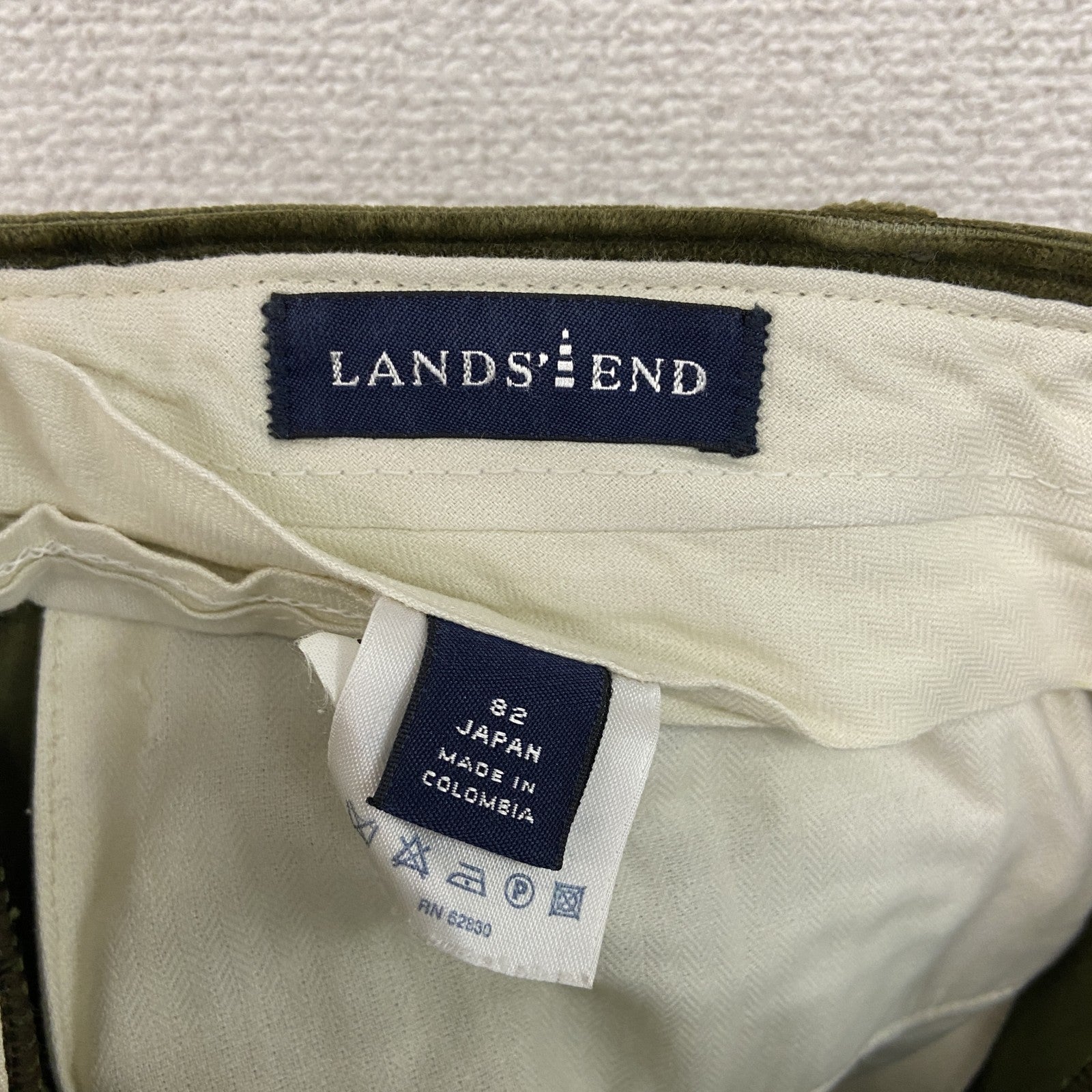 LANDS' END　ランズエンド　コーデュロイパンツ　カーキグリーン　82サイズ