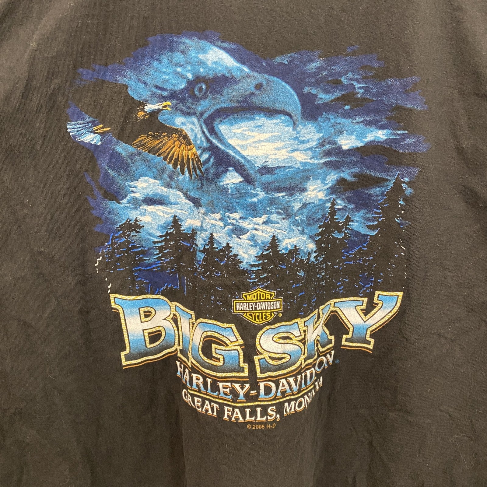 HARLEY DAVIDSON　ハーレーダビッドソン　半袖プリントTシャツ　黒　ブラック
