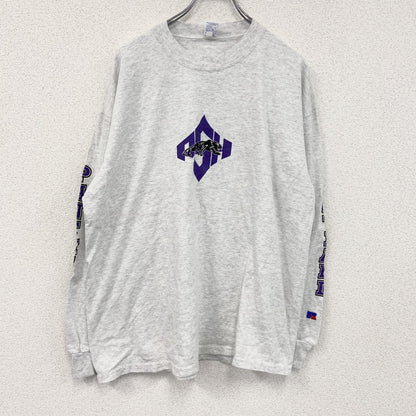 ～00s　RUSSELL　ラッセル　NFL　PANTHERS　パンサーズ　長袖Tシャツ/ロンT　ヴィンテージ　灰色　グレー　XLサイズ