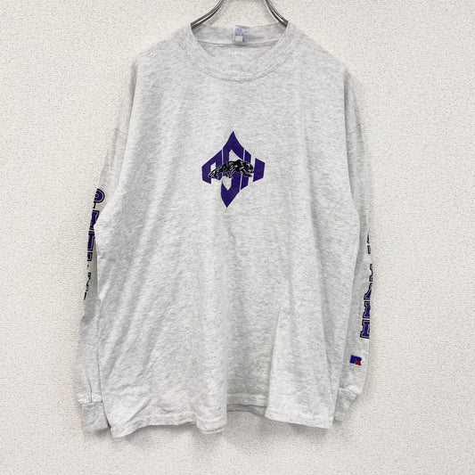 ～00s　RUSSELL　ラッセル　NFL　PANTHERS　パンサーズ　長袖Tシャツ/ロンT　ヴィンテージ　灰色　グレー　XLサイズ