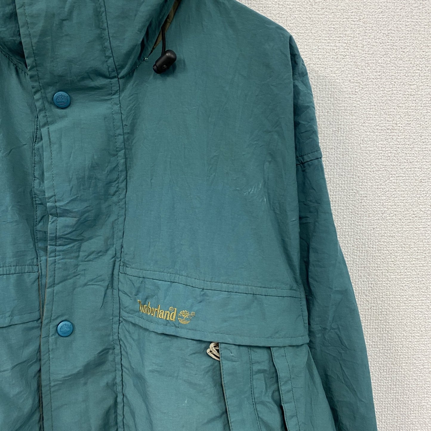 Timberland　ティンバーランド　マウンテンパーカー　フライフロント　ブルーグリーン　Lサイズ　