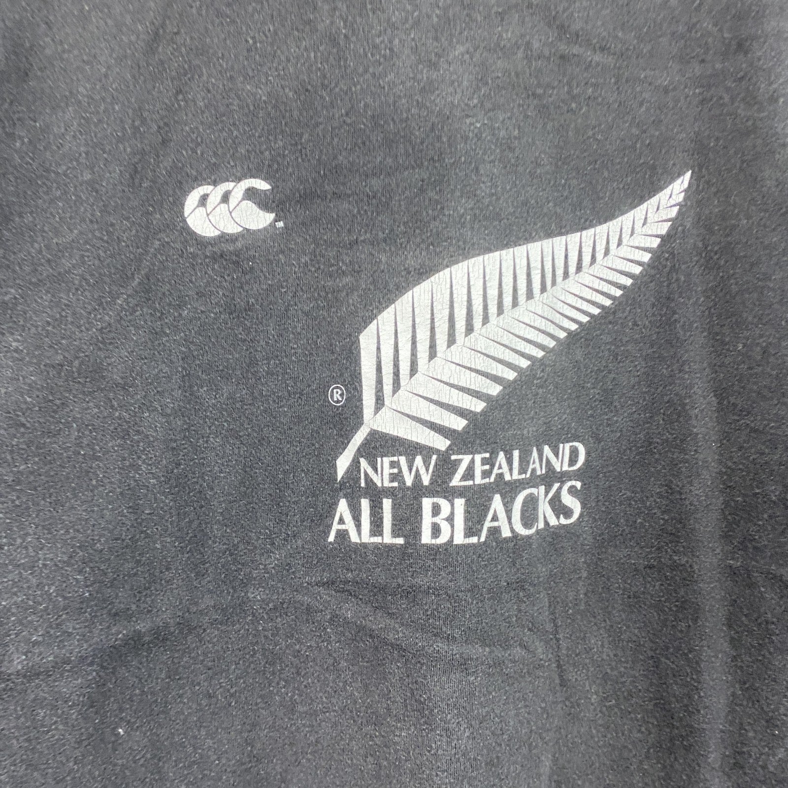 Canterbury　カンタベリー　半袖プリントTシャツ　フェード　黒　ブラック　Mサイズ