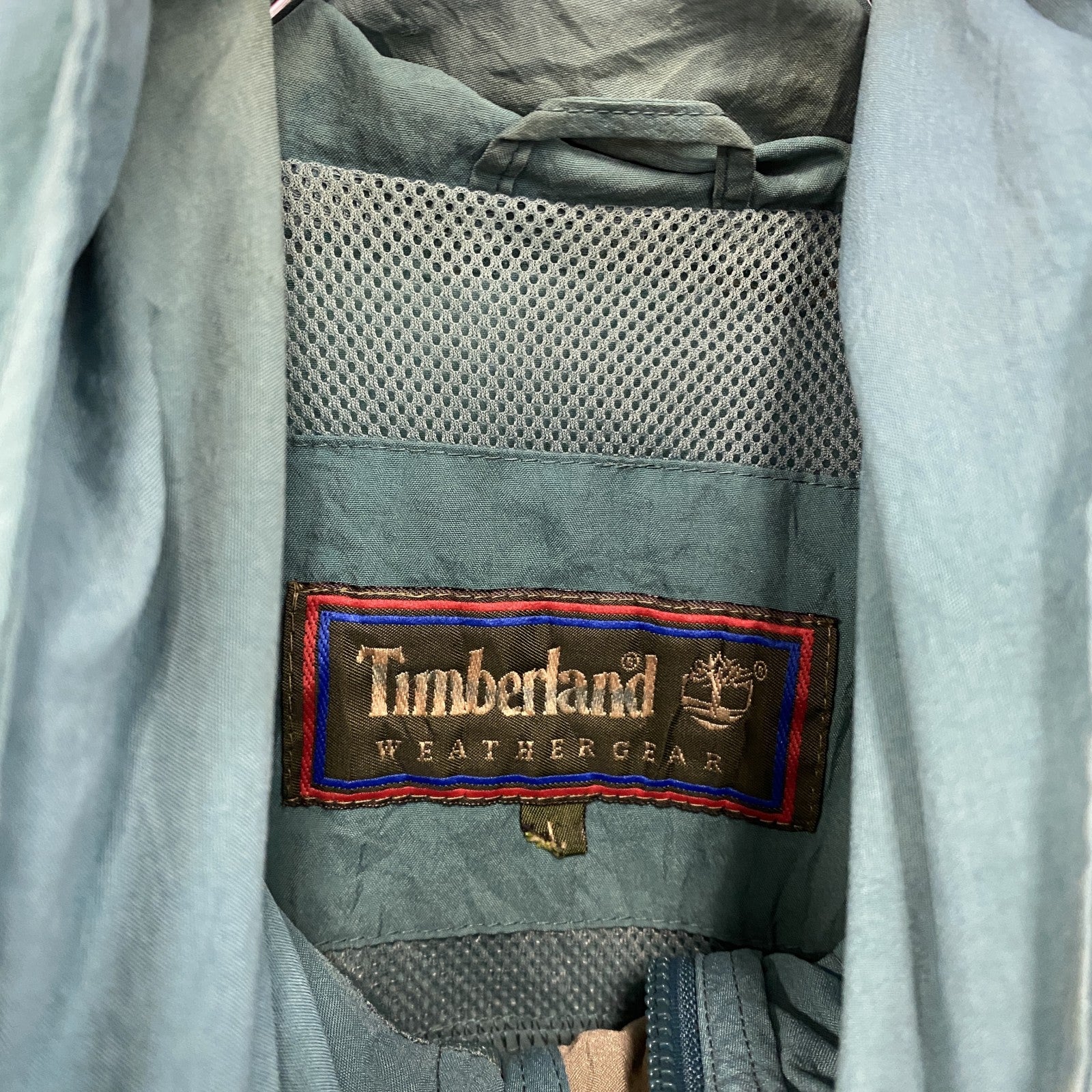Timberland　ティンバーランド　マウンテンパーカー　フライフロント　ブルーグリーン　Lサイズ　