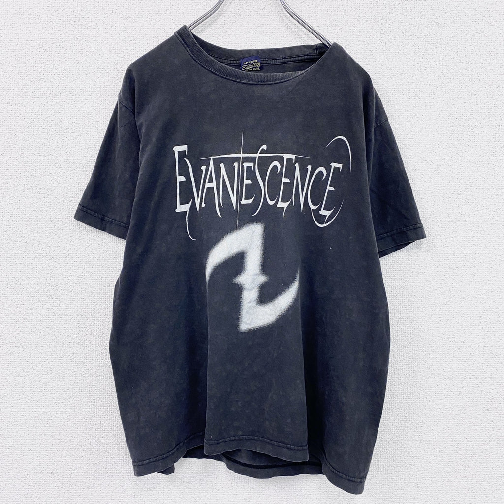 00s　EVANESCENCE　エヴァネッセンス　半袖プリントTシャツ　バンドT　黒　ブラック　Lサイズ