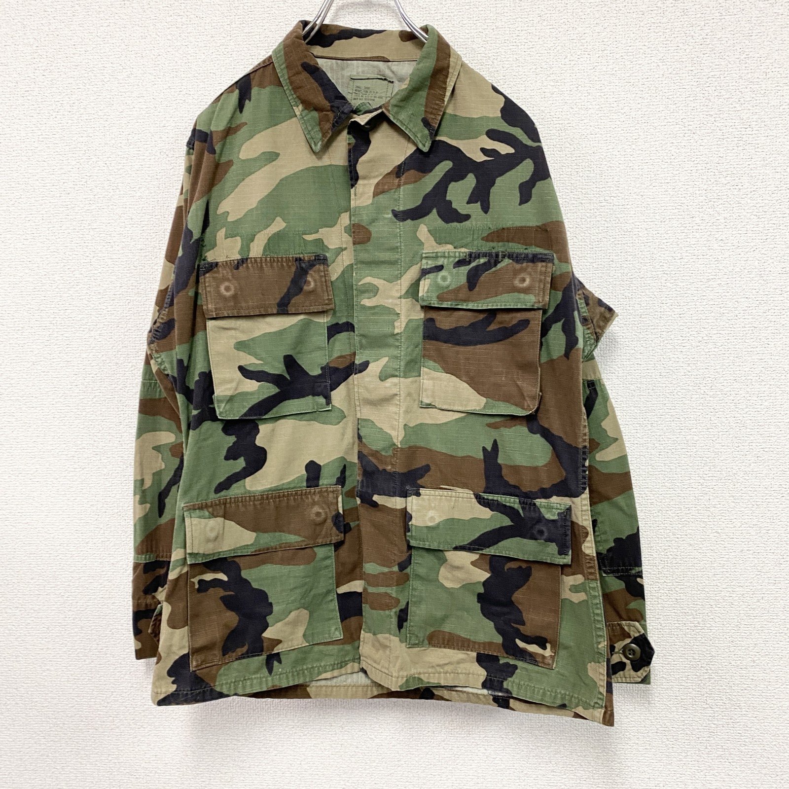 90s　U.S.ARMY　BDUジャケット　ミリタリージャケット　ヴィンテージ　ウッドランドカモ　迷彩柄　マルチカラー　Sサイズ