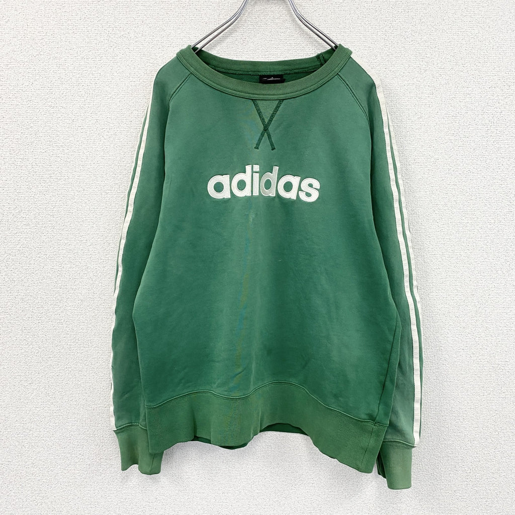 adidas　アディダス　スウェット/トレーナー　前V　緑　グリーン　Oサイズ