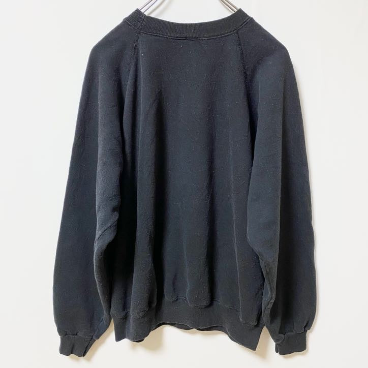 80s　Hanes ヘインズ　長袖ラグランスリーブサンタ柄スウェット　トレーナー　ヴィンテージ　黒　XLサイズ