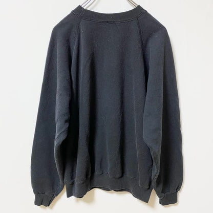 80s　Hanes ヘインズ　長袖ラグランスリーブサンタ柄スウェット　トレーナー　ヴィンテージ　黒　XLサイズ