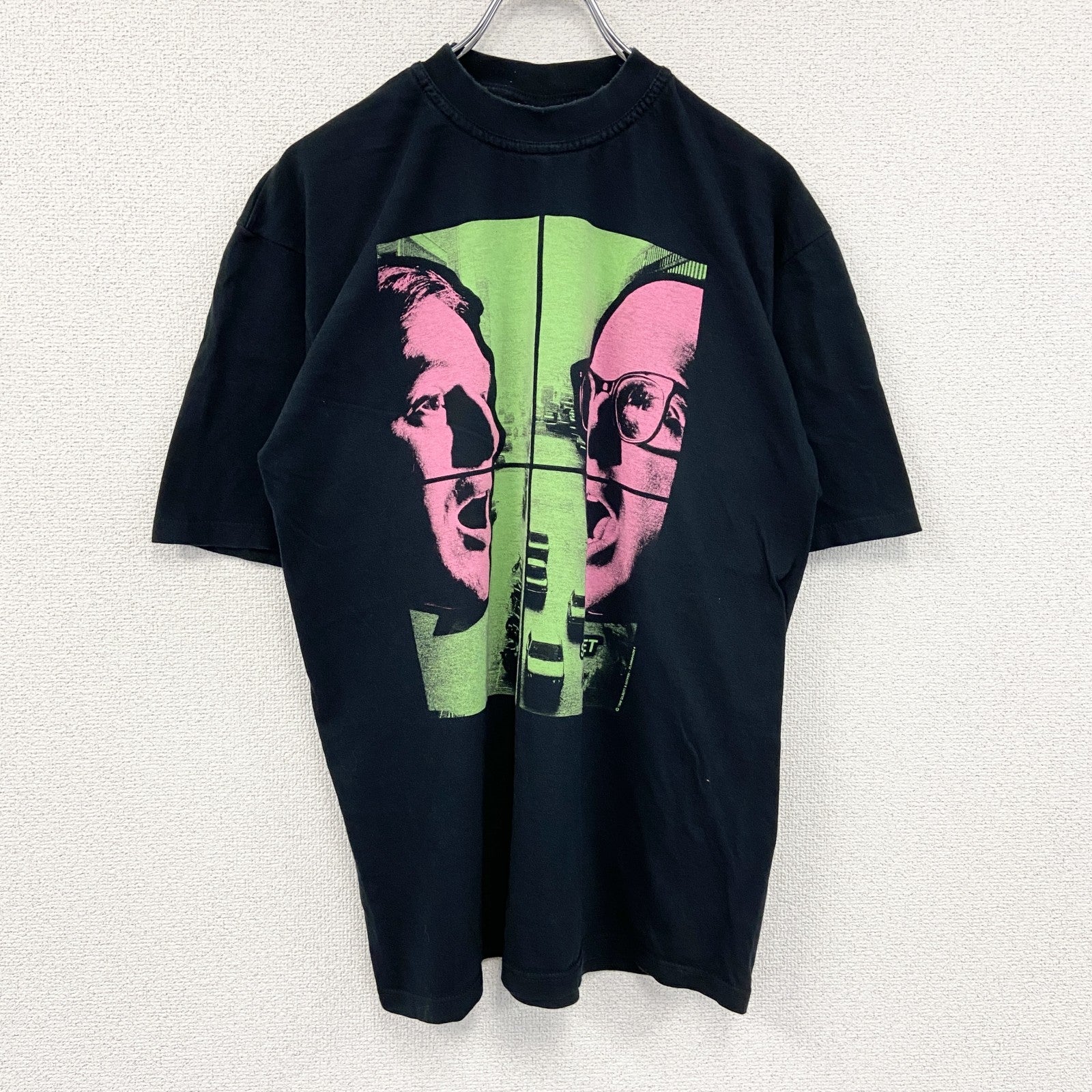 90s　Flammarion４　GILBERT&GEORGE　現代美術家ギルバート＆ジョージ　半袖Tシャツ　人物T　黒　ブラック　XLサイズ