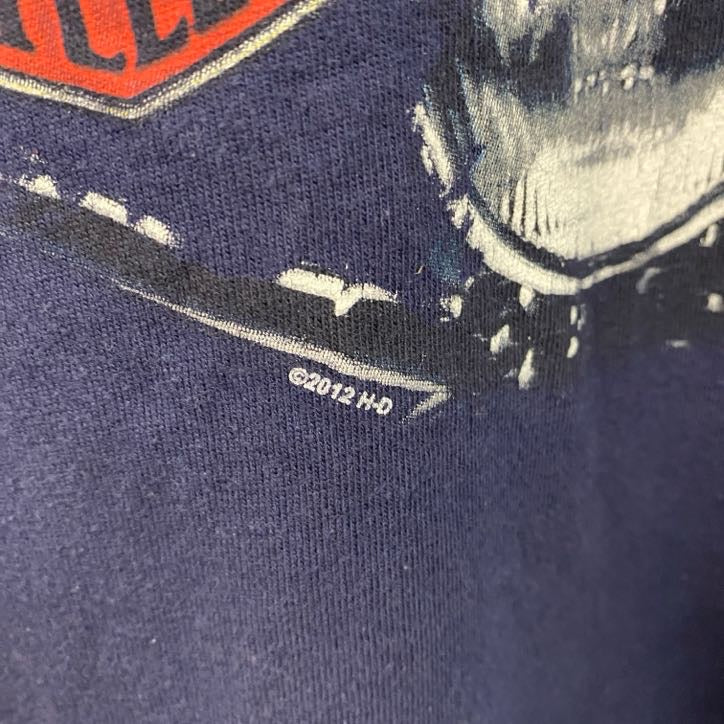 HARLEY DAVIDSON　ハーレーダビッドソン　半袖プリントTシャツ　紺　ネイビー　Lサイズ