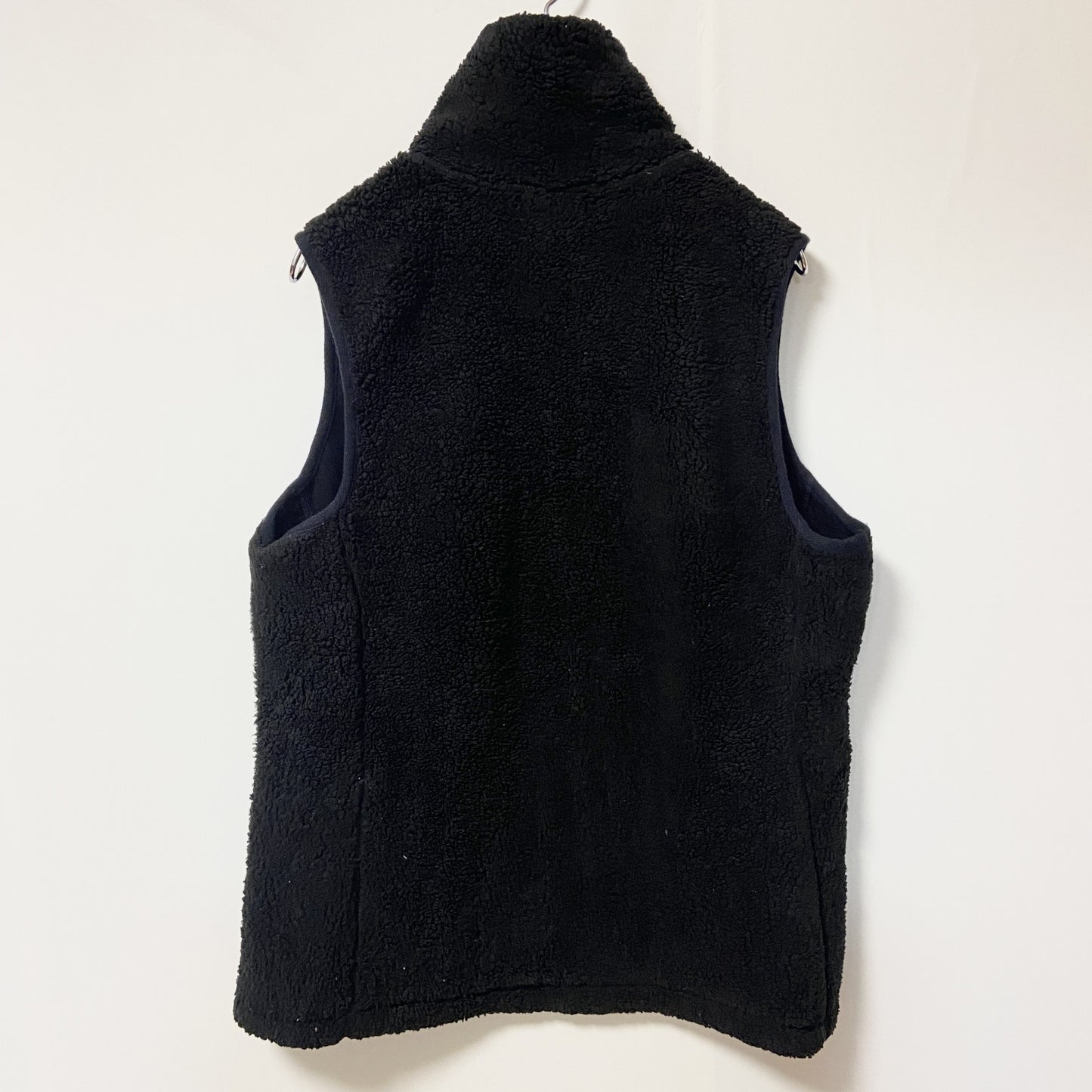 古着 used　CHAPS チャップス　ジップアップフリースベスト　ボア生地　ノームコア　黒　シンプル　レトロデザイン　XLサイズ