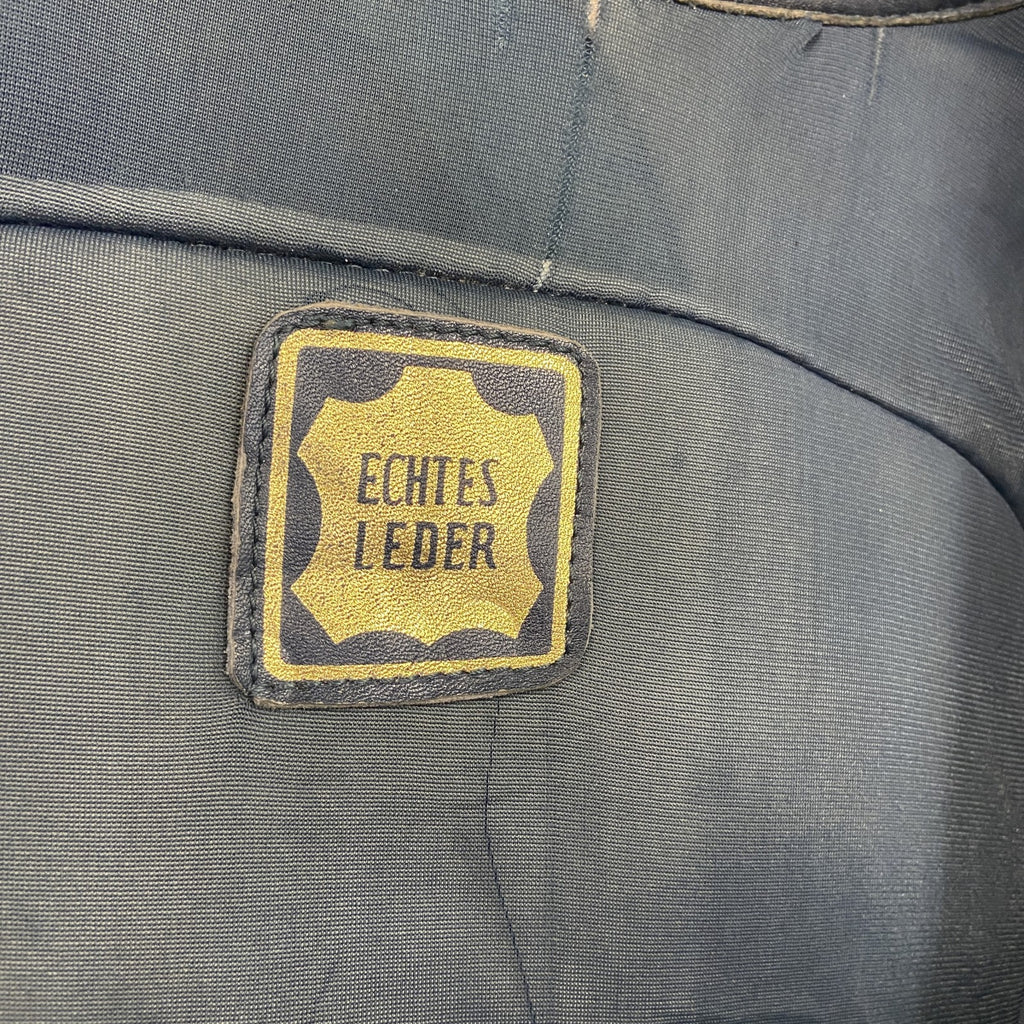 古着 used　ECHTES LEDER　レザージャケット/革ジャン　白　ホワイト　紺　ネイビー　50サイズ