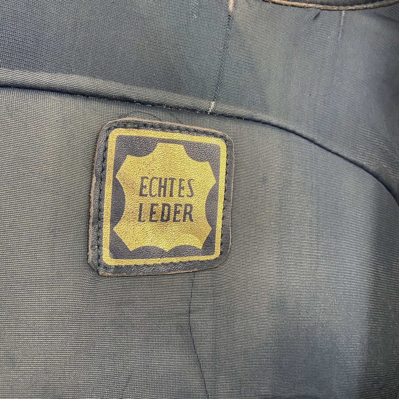 古着 used　ECHTES LEDER　レザージャケット/革ジャン　白　ホワイト　紺　ネイビー　50サイズ