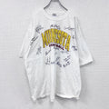 00s　GILDAN　半袖プリントTシャツ　カレッジプリント　サイン入り　白　ホワイト　2XLサイズ