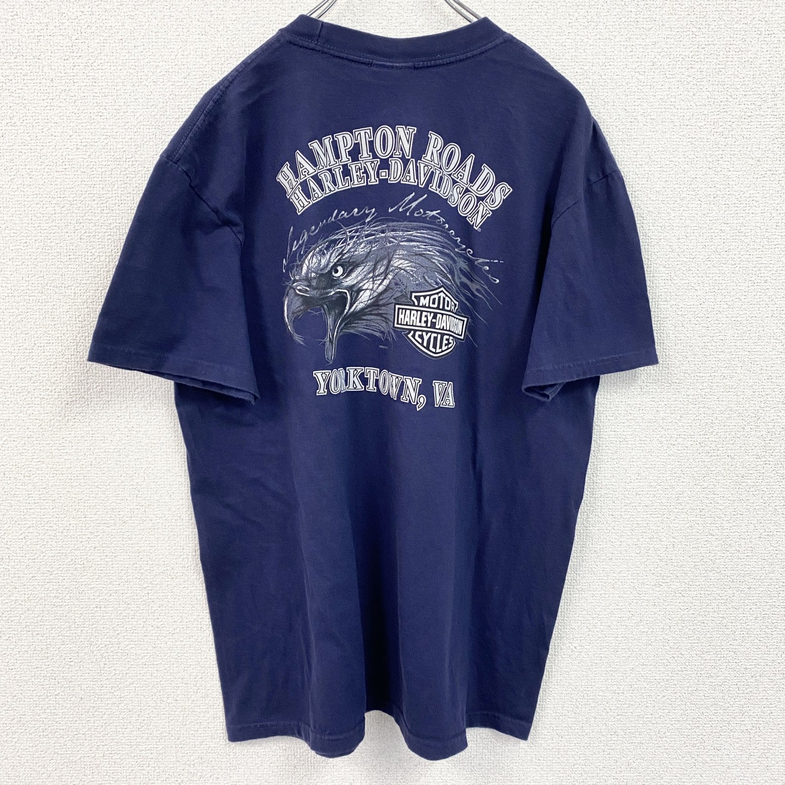 HARLEY DAVIDSON　ハーレーダビッドソン　半袖プリントTシャツ　紺　ネイビー　Lサイズ